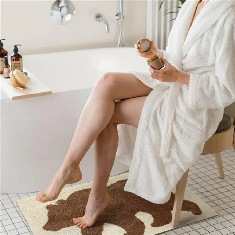 Rustic Bear Bathroom Rug Non Slip Cabin Lodge Farmhouse Soft Absorbent Floor Mat